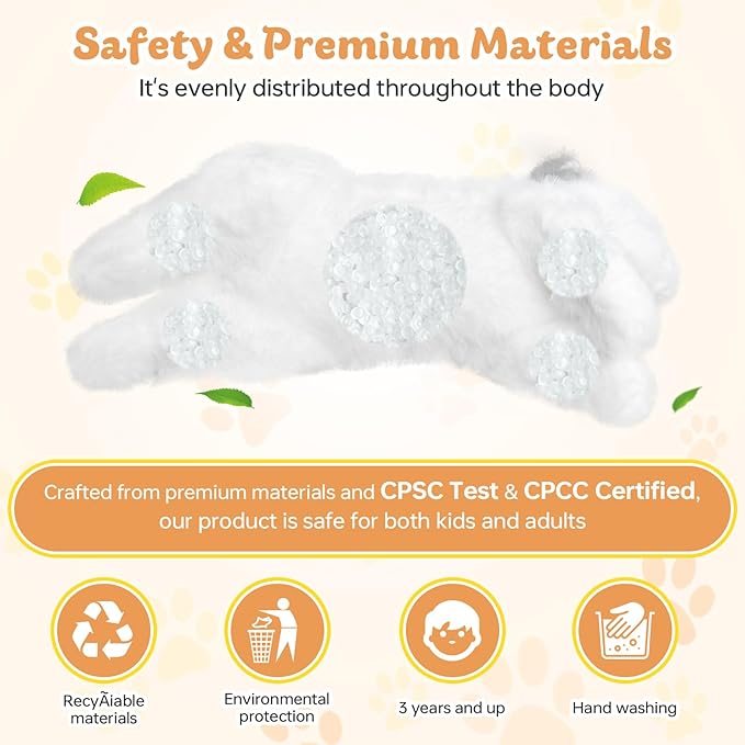 19 inch 3 lbs Cat Weighted Stuffed Animals, Realistic Weighted Cat Stuffed Animal, Sensory Comfort Plush Throw Pillow, Soft Kawaii Kitty Plush Toy Gift for Adults Kids Youth-PurrikoPets