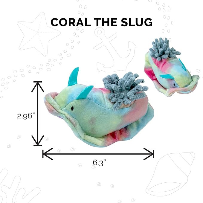 Furhaven 2-Pack Cat Toys w/ 2x Catnip Bags for Indoor Cats, Washable & Durable w/ Refillable Catnip Pocket - Plush Sea Slug Cat Toy Set - Blue/Tie Dye, Set of 2-PurrikoPets