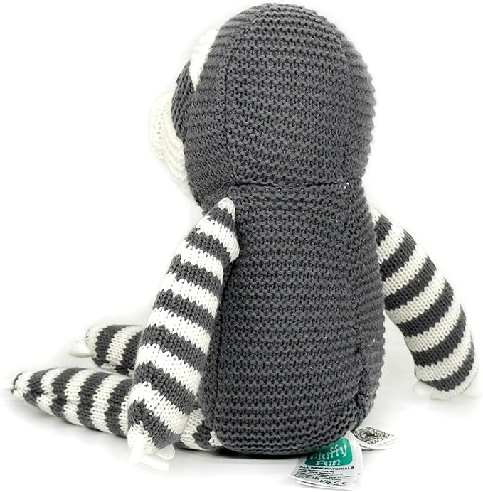 100% Organic Cotton Baby Toys 7.1" Sloth Stuffed Animal for Newborn (Grey)-PurrikoPets
