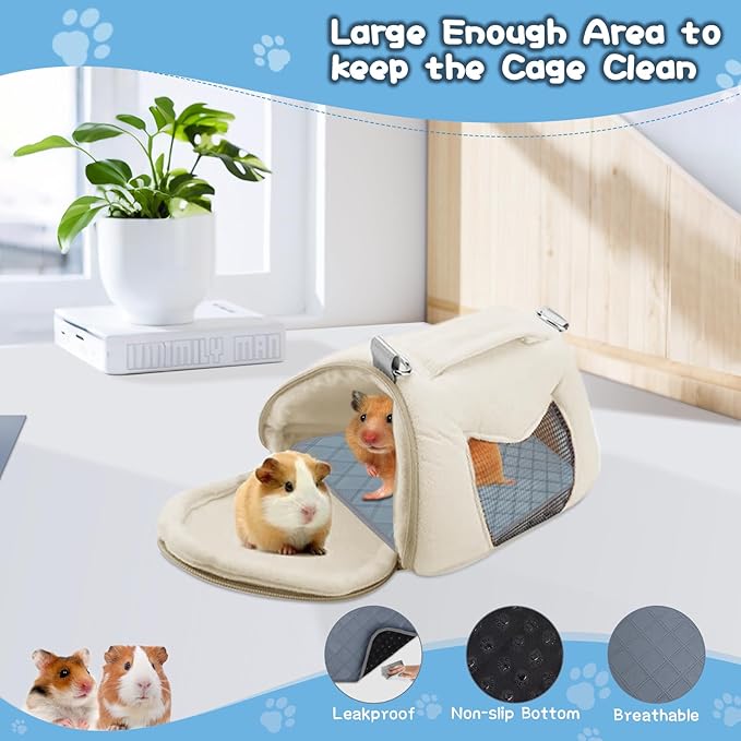 6 Packs Washable Guinea Pig Cage Liners, Waterproof Guinea Pig Pee Pads Reusable Absorbent Bedding Anti Slip Mats for Small Animals Bunny Rabbit Hamster (12 x 12in)-PurrikoPets