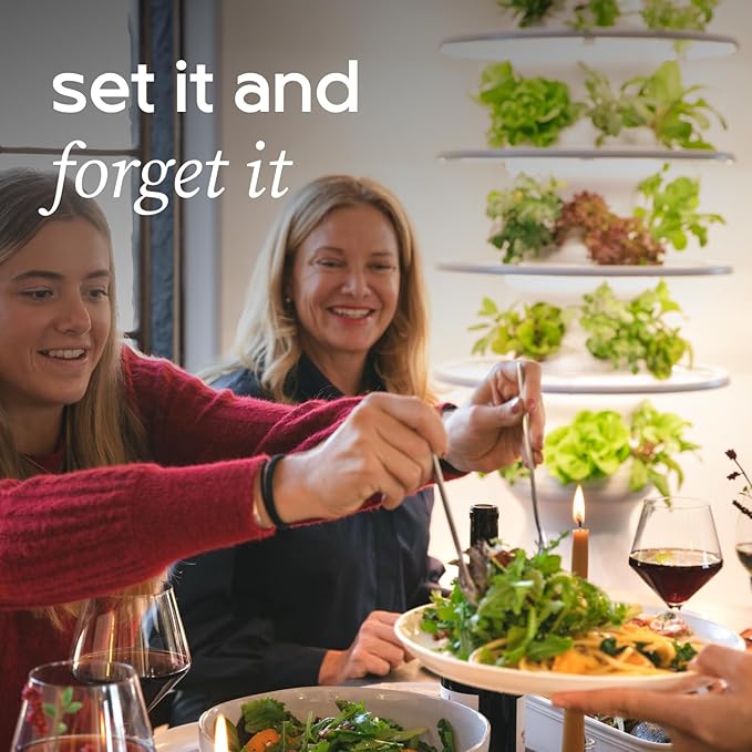 Farmstand Starter Kit with Glow Rings and 18 Seedling Credits | Small Hydroponic Growing System Kit | Vertical Garden Planter Tower | 4ft 3in Tall-PurrikoPets