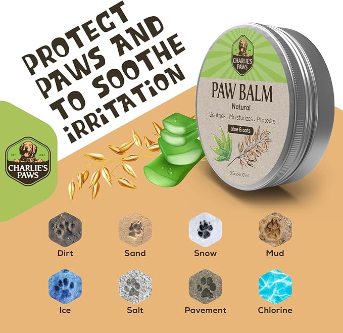 2 Pack Paw Balm 100% Natural Oil Aloe Oats Vanilla for Dog and Cat Paw Pad Balm Dog Nose Balm Paw Moisturizer Wax for Dog Pet Puppy Protect Dry Cracked Paw Foot Heals Restores Paw Elbows 3.5 Oz-PurrikoPets