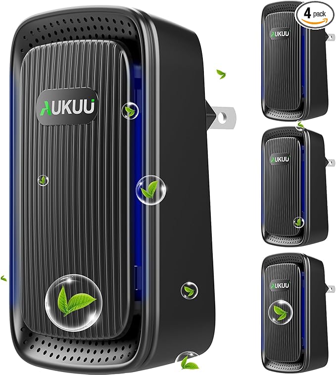 Air Ionizers (4 Pack）- Plug In Negative Ion Air Purifiers - Quiet Air Freshener for Home, Bedroom, Office, Basement - Portable Air Purifier Odor, Smoke, Dust, Pet Smell - Mini Air Cleaner Black-PurrikoPets