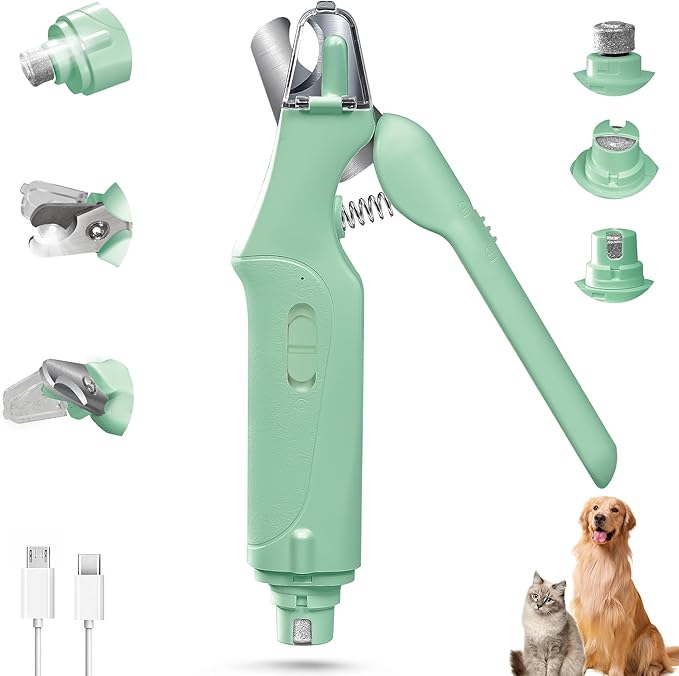 2 in 1 Dog Nail Clippers & Cat Nail Clippers Trimmers for Large Medium Small Dogs Cats Claw Trimmer Quick Sensor and Safety Guard USB Rechargeable with 2 LED Lights Dogs Nail Trimmer-PurrikoPets