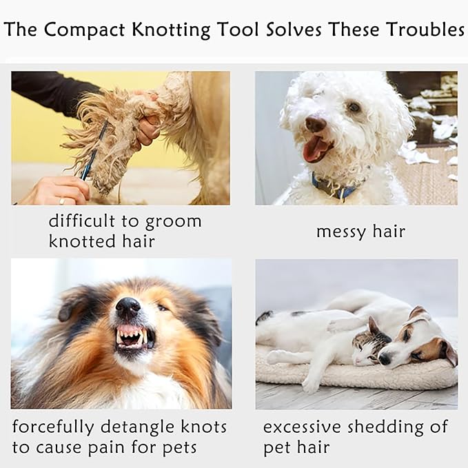 5Pcs Knotting Comb for Cats, Pet Knotting Comb De knotting comb for Dog Pet Hair Removal Tool Cat Dog Grooming Supplies Matted Fur Remover-PurrikoPets