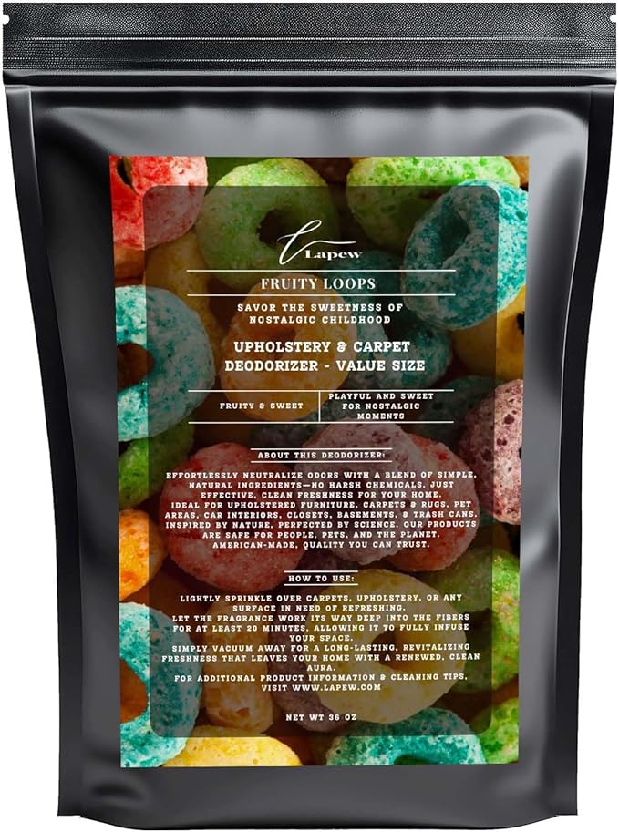 Fruity Loops Carpet Freshener Powder Refill 36 oz | Powerful Odor Eliminator for Home | Upholstery Deodorizer | Carpet Deodorizer | Pet Urine | Cat Litter Box-PurrikoPets