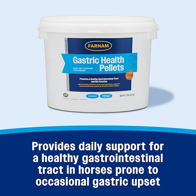 Farnam Gastric Health Pellets, Daily Gut and Digestive Health Supplement for Horses Helps Maintain a Healthy Gastrointestinal Tract and Gut Function-PurrikoPets