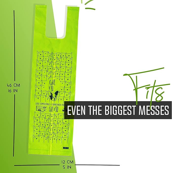 100% Certified Home Compostable Dog Poop Bags with Handles - 10% to Charity - ASTM D6400 & EN 13432 Compliant - 120 x Plant Based X Large Compostable Poop Bags (10 Rolls)-PurrikoPets