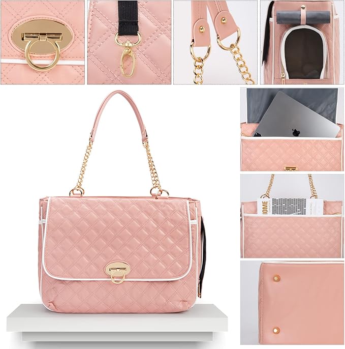 Fashion Pet Carrier Dogs Cat Small Animals Purse Bag, Leather Pet Carriers Dog Puppy Kitten Tote Travel Handbag TSA Airline-Approved-PurrikoPets