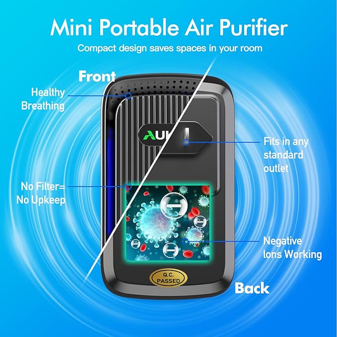 Air Ionizers (4 Pack）- Plug In Negative Ion Air Purifiers - Quiet Air Freshener for Home, Bedroom, Office, Basement - Portable Air Purifier Odor, Smoke, Dust, Pet Smell - Mini Air Cleaner Black-PurrikoPets