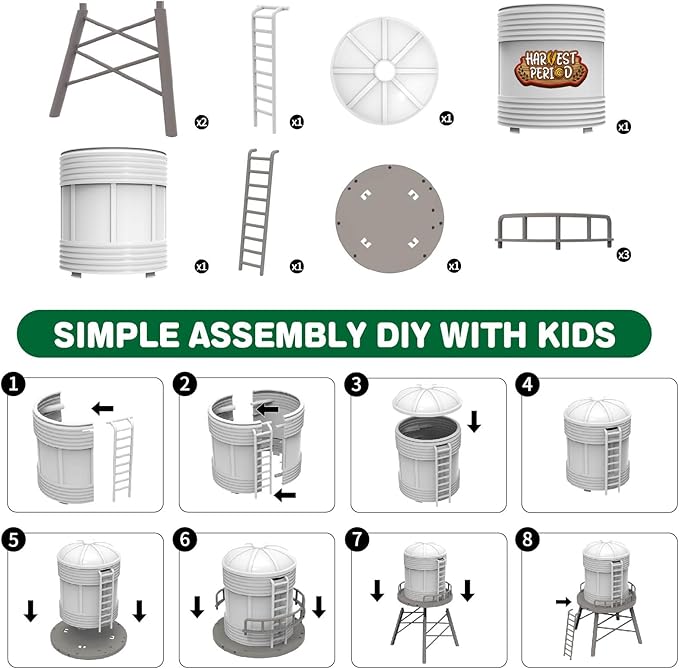 109PCS Farm Animals Toys Set Comes with Barn, Rice Storehouse, Rice Trolley, Milking shed, Farmer, Fence - Playset for Kids Toddlers Boys Girls 5+ Years Old-PurrikoPets