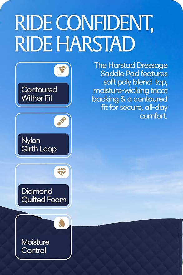 Equinavia Harstad Dressage Saddle Pad | Classic & Durable | Moisture-Wicking Tricot Backing-PurrikoPets