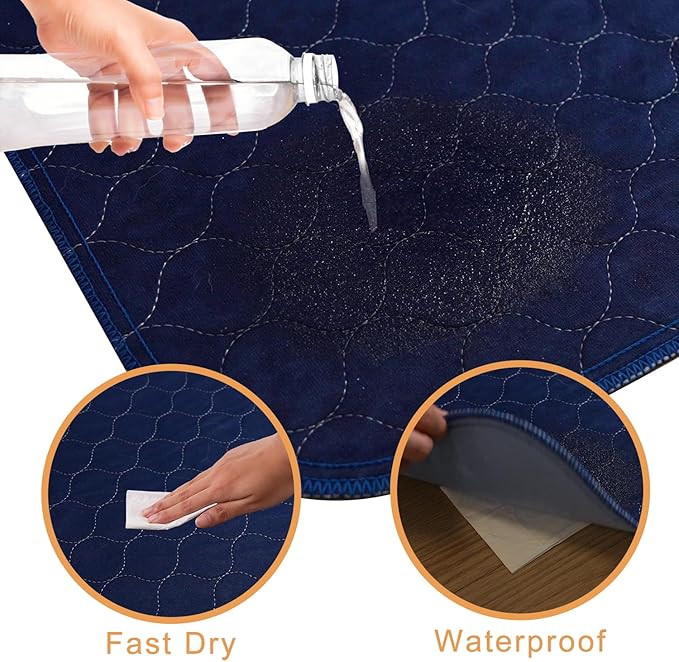 2Pack Washable Pee Pads for Dogs 18”x24”, Quick Dry Puppy Pads, Waterproof, Non Slip, Premium Reusable Dog Training Pads-PurrikoPets