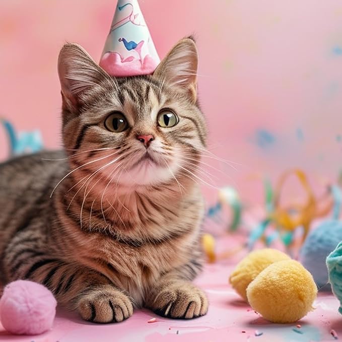 50PCS 1 Inch Cat Toys Balls Kitten Cat Pom Pom Balls Soft Cat Puff Ball Toys Rolling Interactive Cat Toy Ball Cat Nip Balls Fuzzy Balls for Cats Creative Crafts Decorations Assorted Color-PurrikoPets