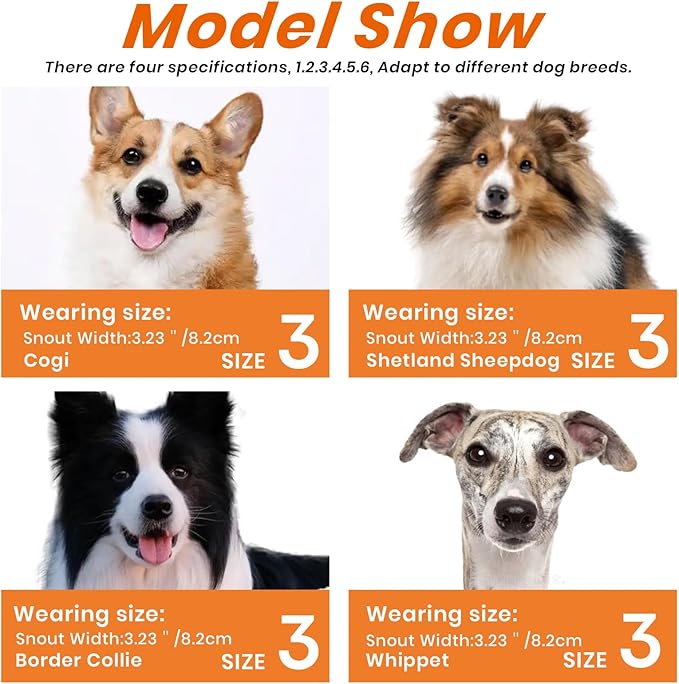 Dog Muzzle – Lightweight Breathable Basket Muzzle, Anti-Biting & Chewing, Adjustable Fit for Small, Medium & Large Dogs(Size 3)-PurrikoPets