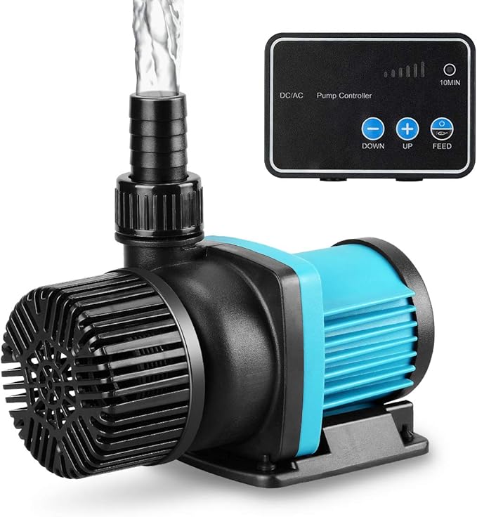 1250gph Aquarium 24V DC Water Pump with Controller, Submersible and Inline Return Pump for Fish Tank,Aquariums,Fountains,Sump,Hydroponic,Pond,Freshwater and Marine Water Use (32W,13.1FT)-PurrikoPets