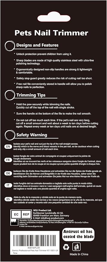 gonicc Dog & Cat Pets Nail Clippers and Trimmers - with Safety Guard to Avoid Overcutting, Free Nail File, Razor Sharp Blade - Professional Grooming Tool for Pets-PurrikoPets