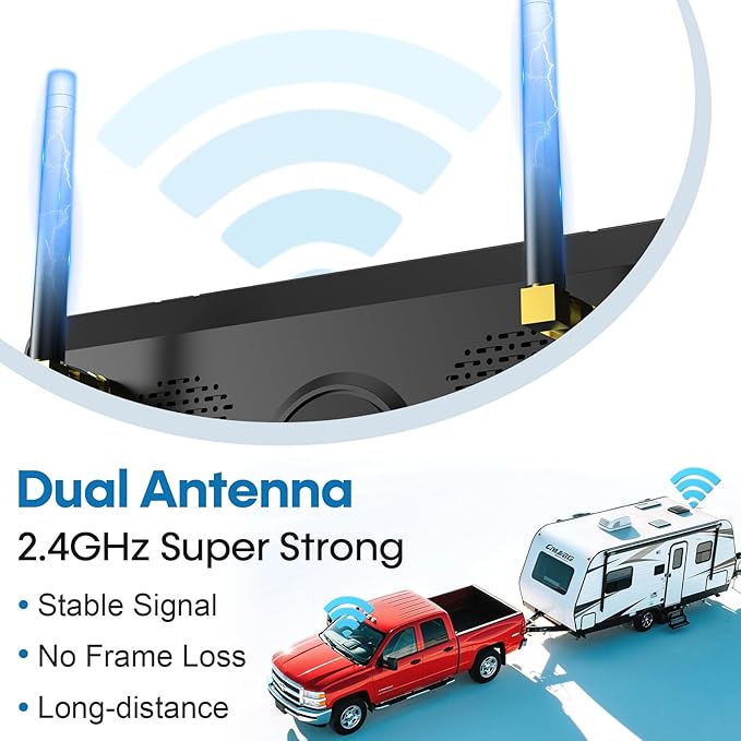 7-Inch Wireless Backup Camera for RV Trailer - HD 1080P Monitor, Night Vision, IP69 Waterproof, Easy Installation Compatible with Furrion, Split Screen 4 Channels Y31-PurrikoPets