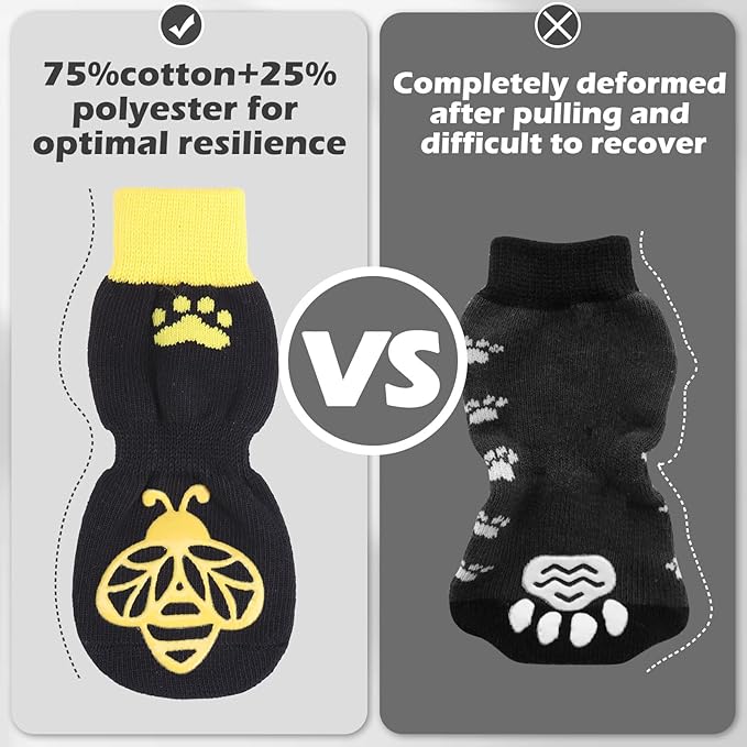 EXPAWLORER Anti Slip Dog Socks to Prevent Licking Paws, Dog Shoes for Hot Pavement, Dog Booties for Small Medium Large Senior Dogs, Traction Control Dog Boots & Paw Protectors for Hardwood Floors-PurrikoPets