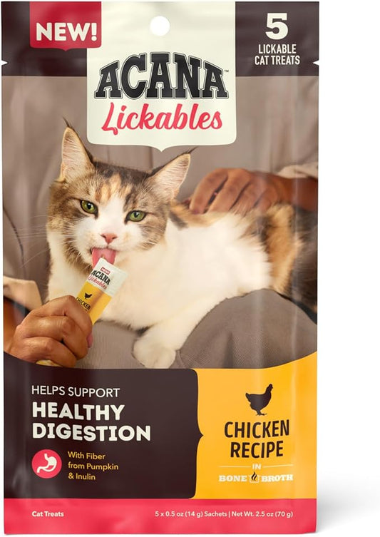 ACANA Lickables Cat Treats Chicken Recipe .5oz Tubes (5 Count)-PurrikoPets