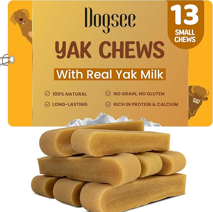 Dogsee Original Yak Cheese Himalayan Dog Chews 1lb (Small- 13 Bars) | 100% All Natural | Dog Treats Small Breed | Dog Chews Long Lasting for Aggressive Chewers | High Protein | Dental Sticks-PurrikoPets