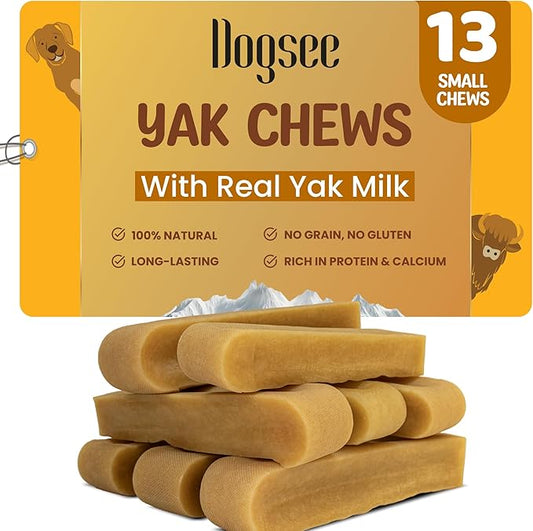 Dogsee Original Yak Cheese Himalayan Dog Chews 1lb (Small- 13 Bars) | 100% All Natural | Dog Treats Small Breed | Dog Chews Long Lasting for Aggressive Chewers | High Protein | Dental Sticks-PurrikoPets