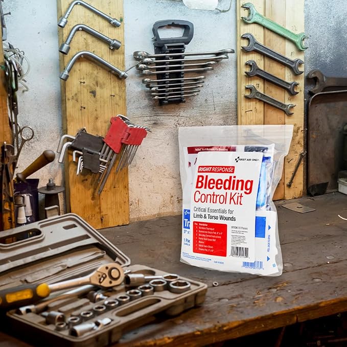 First Aid Only 91134 Critical Essentials Bleeding Control Kit for Limb & Torso Wounds, 8 Pieces-PurrikoPets