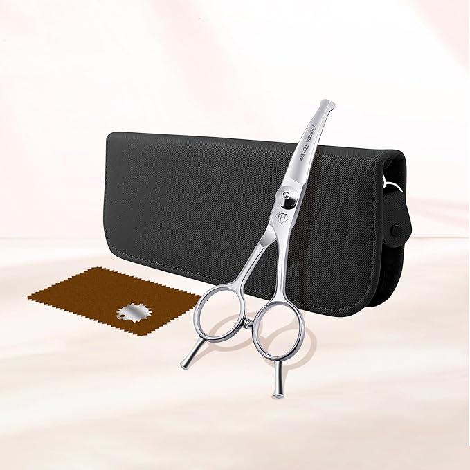 Dog Grooming Scissors: 4.75" Pet Curved Shears Made Of Advanced Stainless Steel Alloy for Trimming Dogs Cats and Other Pets Face and Paws-PurrikoPets