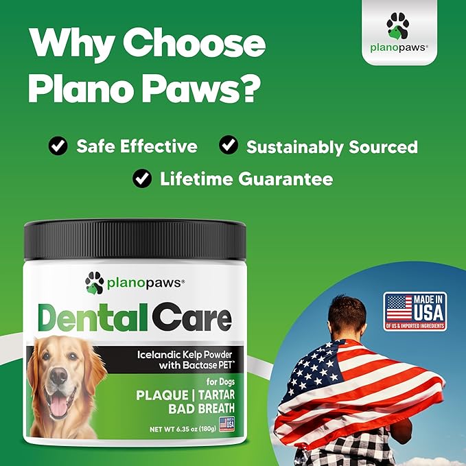 Dog Teeth Cleaning Powder - Plaque and Tartar Remover - Dental Powder with Bactase PET - Breath Freshener for Overall Dental Care - Supports Mouth, Teeth, and Gum Health for All Ages and Sizes-PurrikoPets