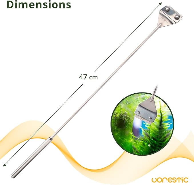 6Pcs Aquascape Tools, Terrarium Tools, Aquarium Kit with Stainless Steel Aquarium Tweezers Extra Long, Aquarium Scissors, Algae Scraper, and Spatula - Aquascaping Tools Set for Maintenance-PurrikoPets