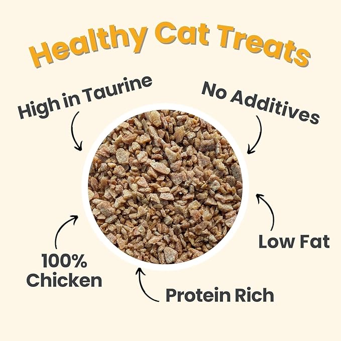 Farm To Pet - Cat Treat Crumbles - 3 oz Single Ingredient Chicken Treat and Snacks - Healthy for Indoor Cats and Kitten - Essential Products (Mix with Wet/Dry Food)-PurrikoPets