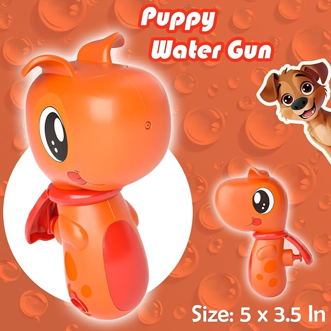 6 Pack Animal Water Gun for Kids, Mini Squirt Gun Water Blaster Soaker Toys, Dinosaur Dog Unicorn Shape Small Water Pistol Gun for Summer Outdoor Pool/Beach/Yard/Party Play-PurrikoPets