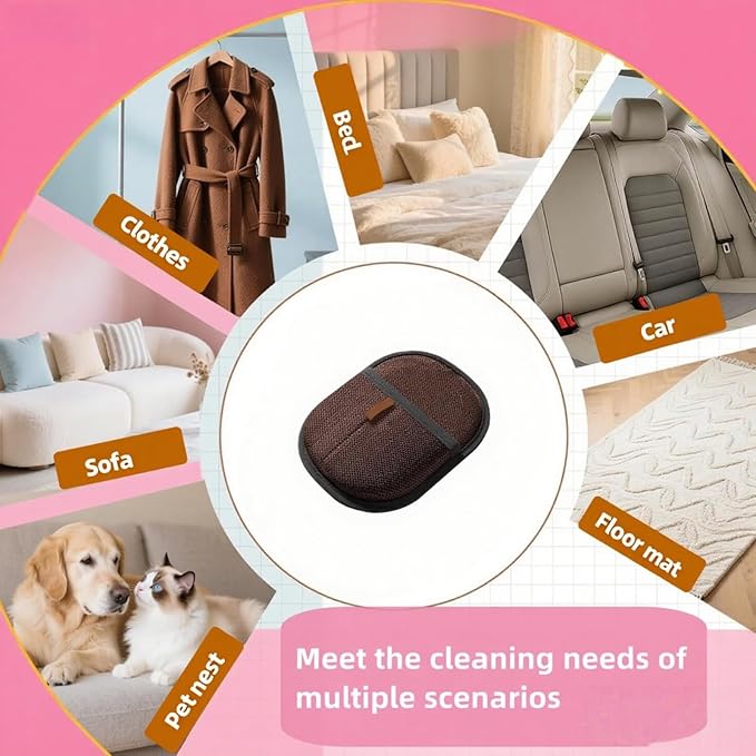 2Pcs Pet Hair Removal Gloves for Dogs and Cats, 2025 Upgraded Electrostatic Magic Hair Remover Glove,Reusable for Couch, Car Seat, Clothing, Carpet, Furniture & Bed Sheets(Brown)-PurrikoPets