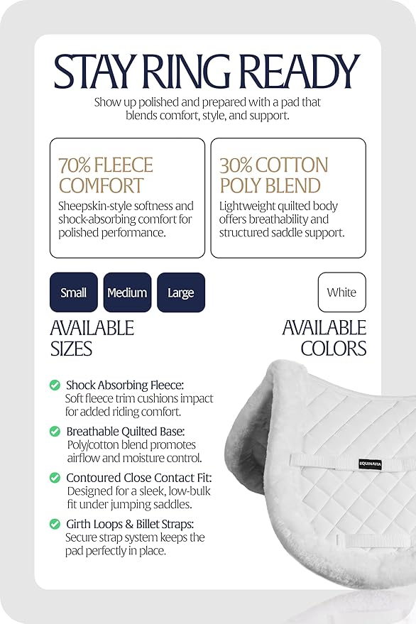 Equinavia Eidsvoll Shaped English Saddle Pad for Show Jumping with Ultra Fleece Trim-PurrikoPets