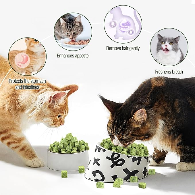 50g Cat Grass Teething Treat, Delicious Cat Grass Teething Snack Edible Cats Chew Toy for Teeth Cleaning and Hairball Removal-PurrikoPets