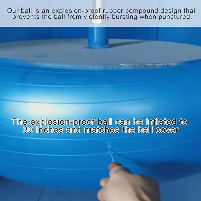 30inch Giant Herding Ball with Cover Anti Burst Ball Please Watch VCR for How to Inflation Horse Toys for Horses Stall Entertainment Play, Pump Included(Stylish)-PurrikoPets