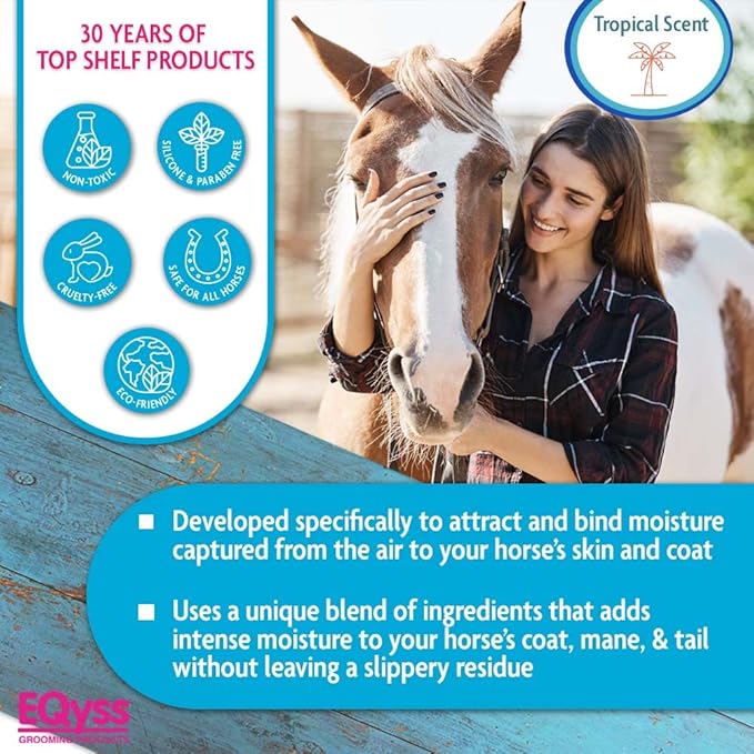 EQyss Premier Marigold Equine Coat Conditioning Spray - Moisturize Horse's Skin & Coat, Add Shine, Detangle, Repel Dirt & Dust, Silicone-free (128 oz)-PurrikoPets