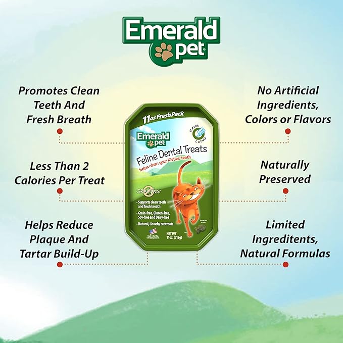 Feline Dental Treats — Tasty and Crunchy Cat Dental Treats Grain Free — Natural Dental Treats to Clean Cat Teeth, Freshen Cat Breath, and Reduce Plaque and Tartar Buildup — Catnip Treats, 11 oz-PurrikoPets