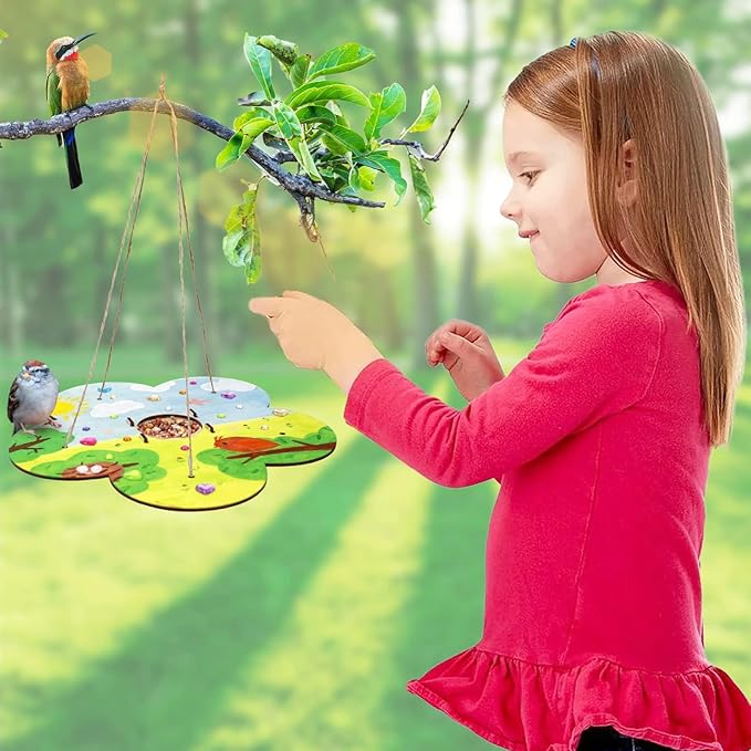 12 Pack Bird Feeder Craft Kits for Kids Ages 3-5 4-8 8-12, DIY Wooden Art Painting Outdoor Bulk Toys for Boys & Girls, Easter Christmas Gifts, Party Favor Gifts for Nature Loving Children-PurrikoPets