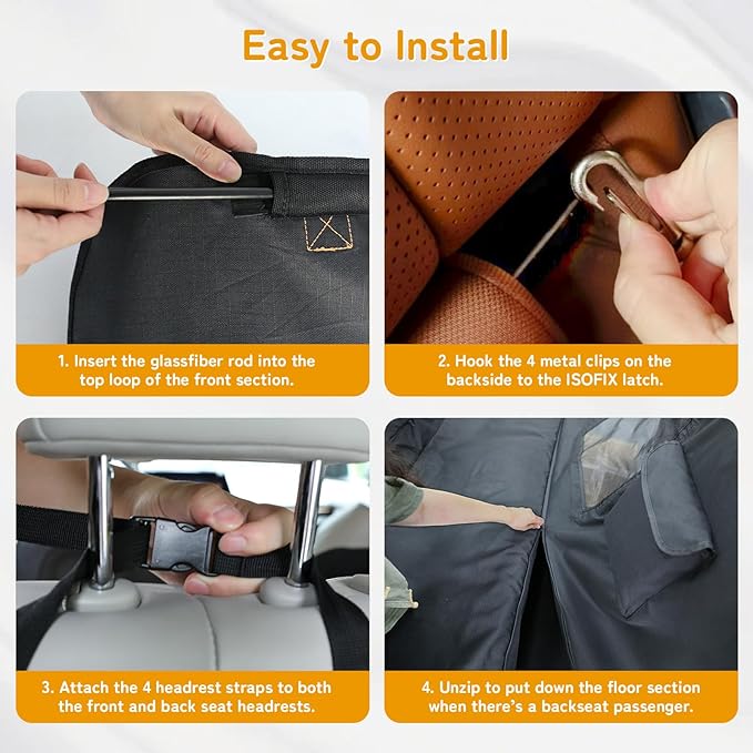 Full-Coverage Dog Seat Cover for Back Seat, 600D Ripstop Dog Hammock for Car,100% Waterproof CarSeat Protector, Suv Cargo Liner for Dogs, Armrest&Child Car Seat Accessible,Install Once,Stay Put-PurrikoPets