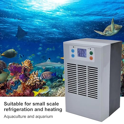Electric Water Heater Chiller, AC 100‑240V 20L Aquarium Chiller ABS Housing Digital Display Intelligent Temperature Control 70W with Pump for Fish (US Plug Pump US Plug 110V)-PurrikoPets