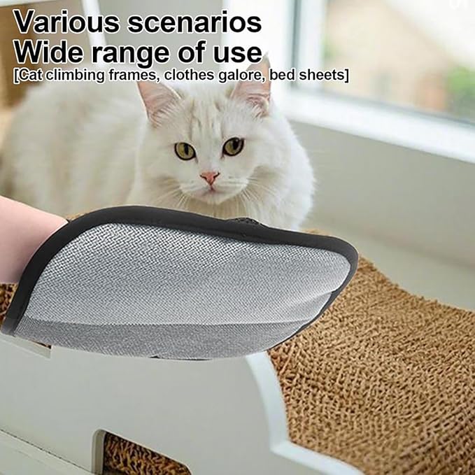 2025 New Upgraded Electrostatic Pet Hair Removal Gloves - Reusable Cat Hair Remover & Dog Hair Removal Mitt with Elastic Cuff & Finger Loops for Furniture, Bedding, Car (2pcs)-PurrikoPets
