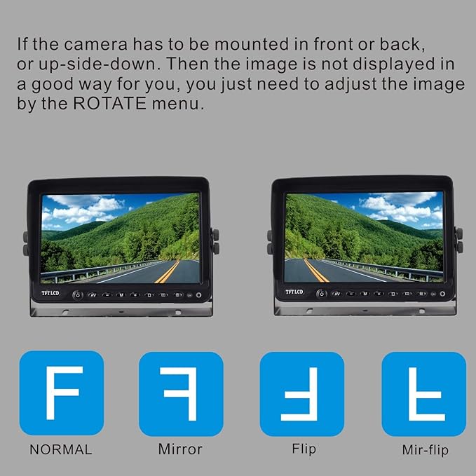 AHD 1080P 7" Reverse Rear View Backup Camera System, Camera with Night Vision Waterproof IP69K Vibration-Proof 10G for Tractor/Truck/Bus/Motorhome/Excavator/Caravan/Skid Steer/Harvester-PurrikoPets