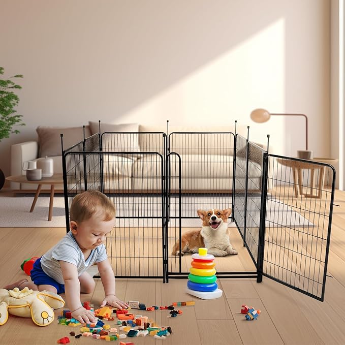 Garden Fencing 36 inch High, 14 Panels Total 31 Ft(L), Gate 21 inches Wide with Low Sills. Garden Fence with Gate, Anti Dig Fence Barrier, Flower Bed Fencing, Dog Fences for The Yard-PurrikoPets