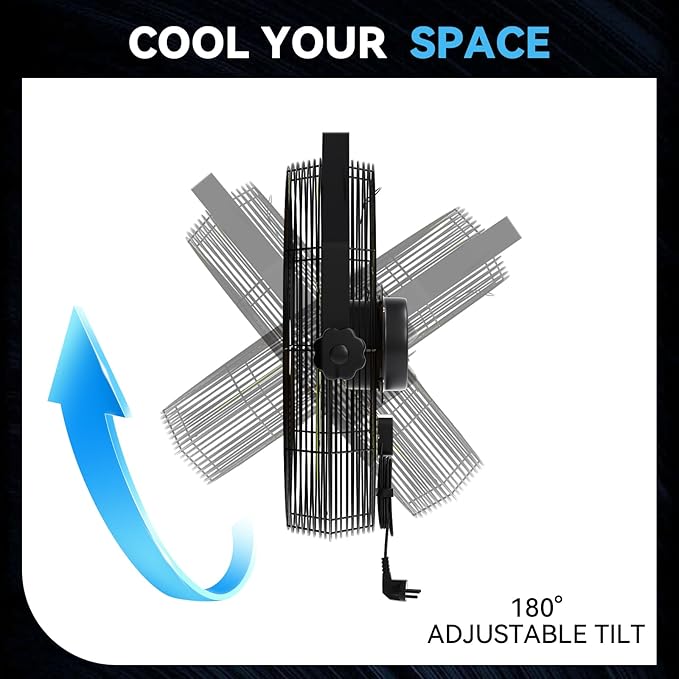 2600 CFM 14 inch Outdoor High Velocity Wall Mounted Fan, 3-Speed Metal Fans with IP44 Enclosure Motor, Industrial Grade Weatherproof Wall Fan for Patio, Greenhouse, Garage, and Gazebo-PurrikoPets