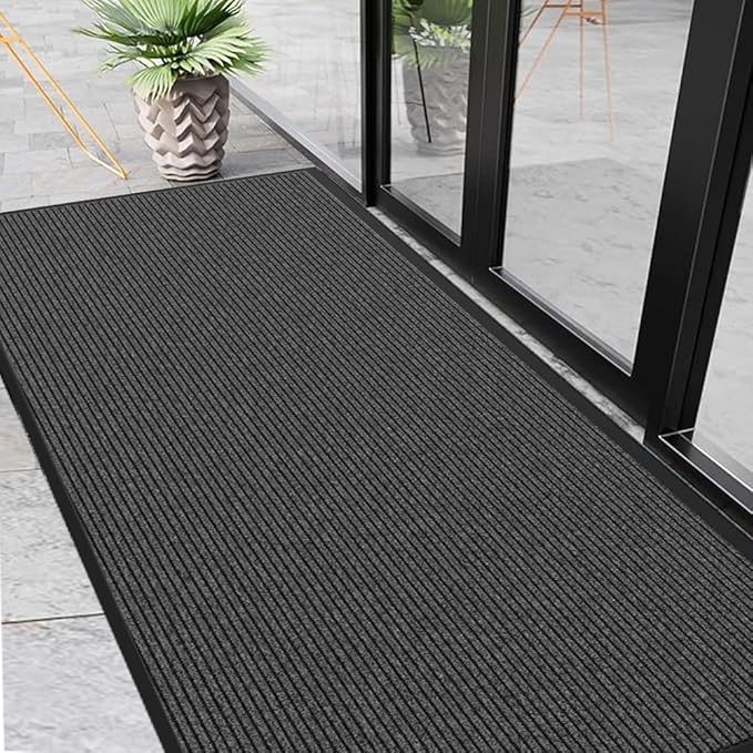Door Floor Mat Commercial Grade Large Size 3' x 10'Heavy Duty Tough Entry Collection Slip Skid Entrance Mat with Rubber Backing Low Profile and Easy to Clean Indoor Outdoor Rug-PurrikoPets