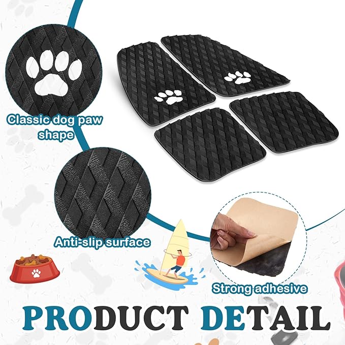 Dog Traction Pad Dog Paddle Board Kayak Accessories 21.2 x 15.3 Inch Non Slip Deck Grip Mat Surfboard Traction Good Grip EVA Foams for SUP Skimboard Paddleboard Surfboard-PurrikoPets