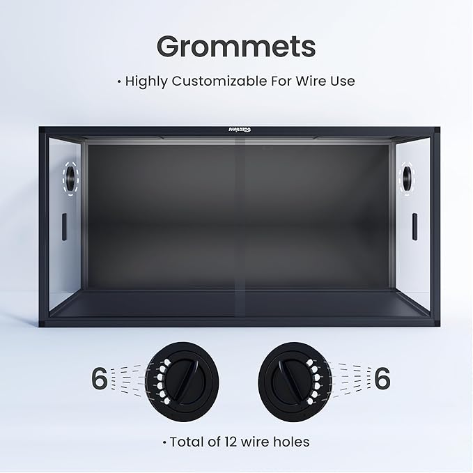 120 Gallon Bearded Dragon Tank,48" x 24" x 24" Reptile Tank with Sliding Door Top Screen Ventilation, Front Opening Reptile Enclosure for Easy Maintenance-PurrikoPets