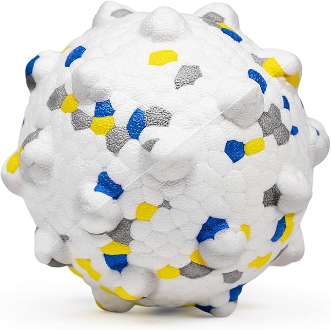 3.7'' Dog Balls for Dogs Aggressive Chewers Indestructible Tennis Durable Bouncy Interactive Dog Toy Balls for Fetch Game Floating Balls (White Large)-PurrikoPets