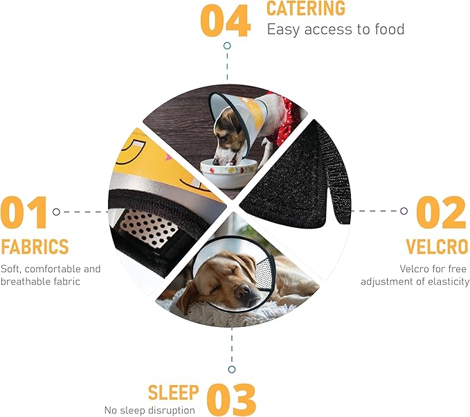 Adjustable Dog Cone Collar After Surgery Soft Cone of Shame Alternatives for Dog Cat Puppy Plastic Elizabethan Collar for Dogs from Licking Biting Scratching Wounds(L,Neck:10.2-13in)-PurrikoPets